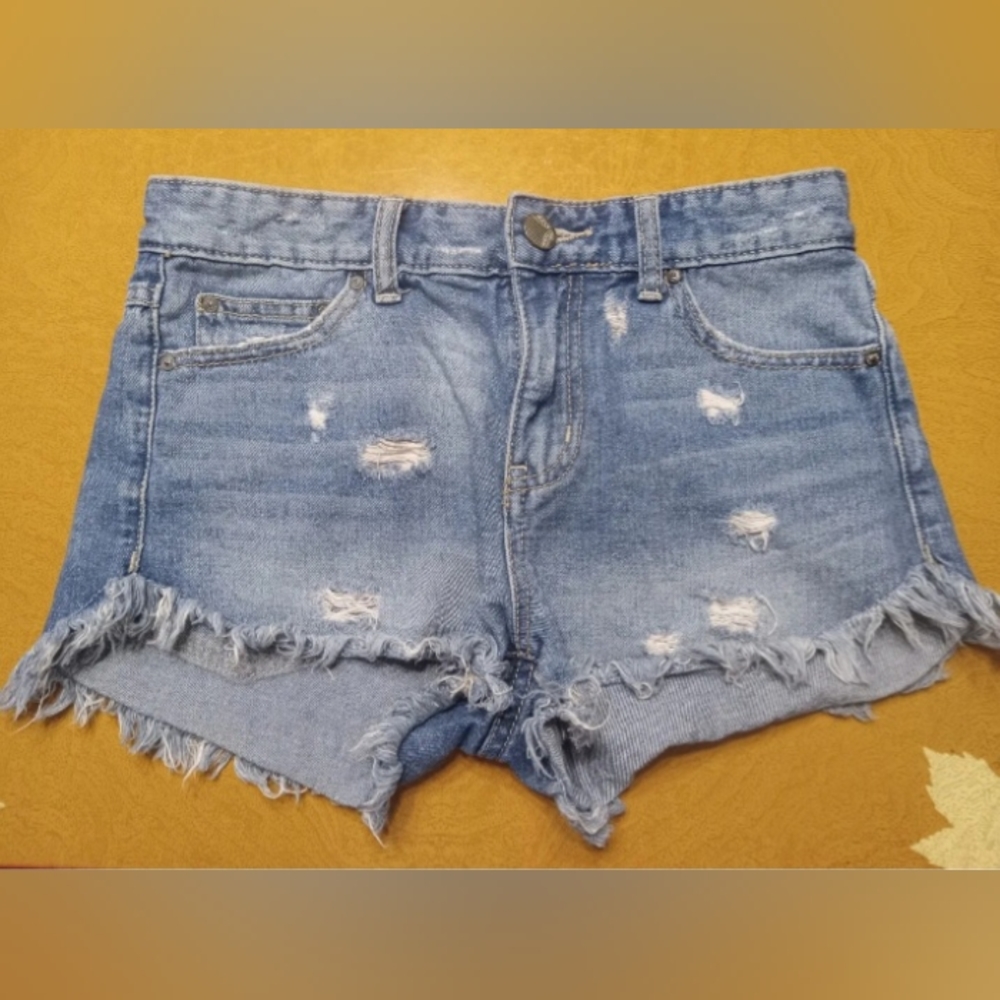 Free People Shorts Womens Size 26 Distressed Cut Off High Rise Light Blue Denim